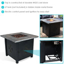 Sunnydaze Outdoor 30" Square Propane Gas Fire Pit Table with Lava Rocks