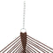 Metal hanging chain attached to the brown rope polyester hammock.