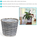 One wicker planter with plant