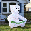 Happy Birthday inflatable bear with banner