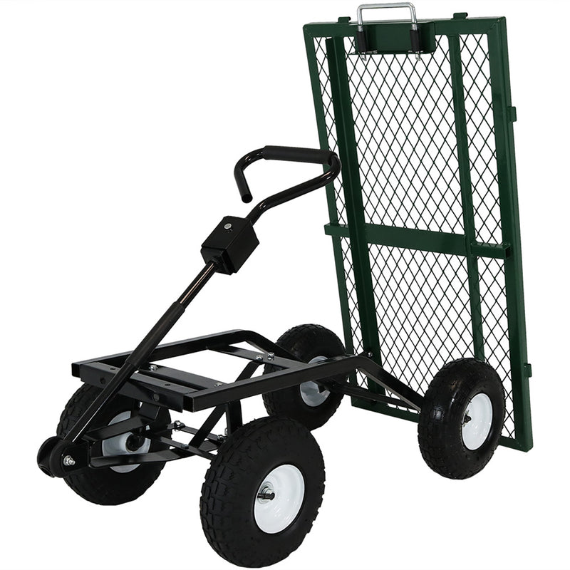 Best Choice Products Heavy-Duty Steel Garden Wagon Lawn Utility Cart w/ 400lb Capacity, Removable Sides, Handle - Gray