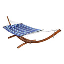 Sunnydaze 2-Person Double Hammock with Wooden Stand - Quilted Fabric - 400 Pound Capacity - Color Options