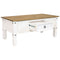 Sunnydaze Solid Pine Coffee Table with Drawer - White - 42.25" W