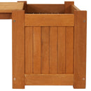 Sunnydaze Meranti Wood Outdoor Planter Box Bench with Teak Oil Finish - 68"