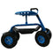 Sunnydaze Rolling Garden Cart with Steering Handle and Swivel Seat