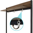 Sunnydaze Industrial Entryway Storage Bench with Coat/Shoe Rack - Brown - 67"