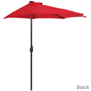 Sunnydaze 9' Solar Outdoor Half Patio Umbrella with LED Lights
