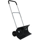 CASL Brands Heavy-Duty Rolling 26-Inch Snow Pusher with 6-Inch Wheels and Adjustable Handle