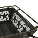 Sunnydaze 32" Northern Galaxy Square Outdoor Fire Pit with Cooking Grate & Spark Screen