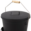 Oak handle of fireplace 5-gallon ash bucket