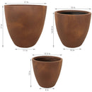 Sunnydaze 3-Piece Rustic Villa Fiber Clay Planter Flowerpot