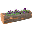 Sunnydaze Outdoor Rustic Polyresin Log Flower Pot Planter - 35-Inch
