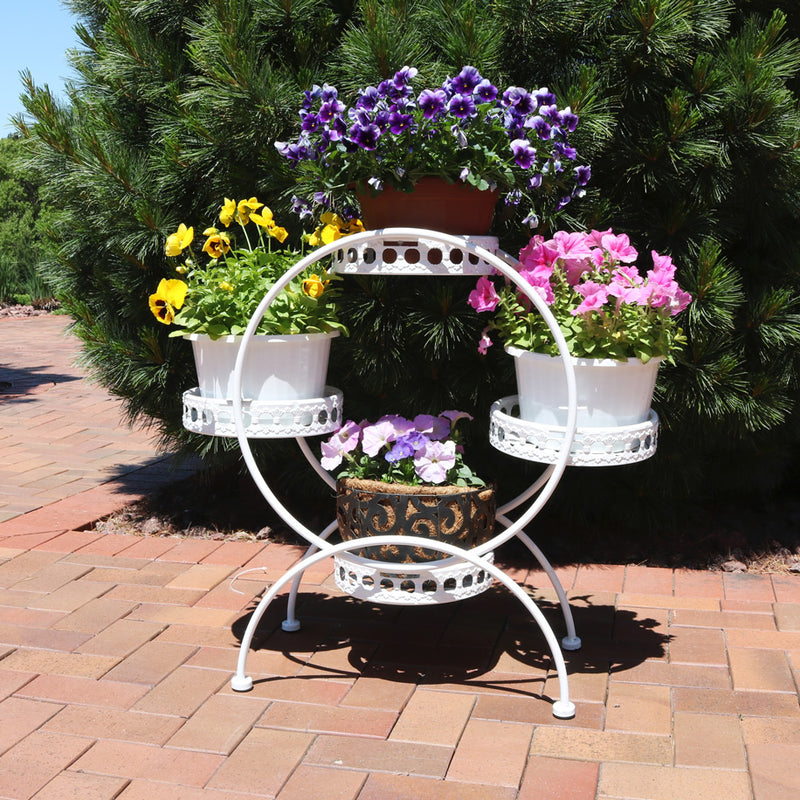 4 tier white plant stand