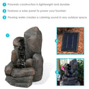 Sunnydaze Rock Falls Solar Outdoor Water Fountain with Battery Backup