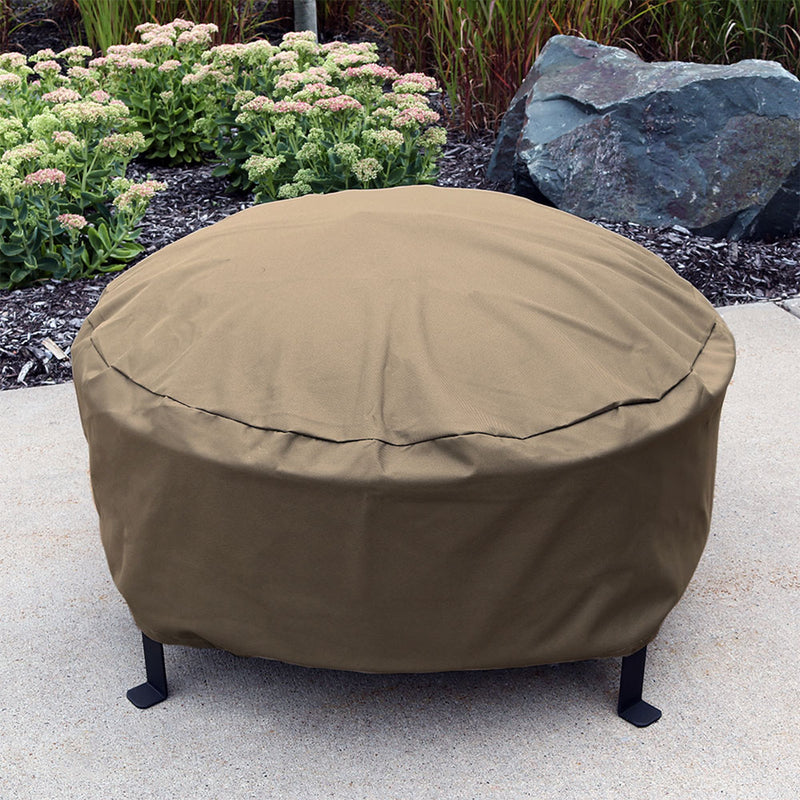 Sunnydaze Heavy-Duty Round Fire Pit Cover with Drawstring Closure