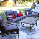 Sunnydaze Kingsley 4-Piece Outdoor Patio Conversation Set with Cushions