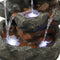Sunnydaze Layered Rock Waterfall Outdoor Fountain with LED Lights - 32"