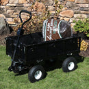 Sunnydaze Steel Dumping Utility Cart with Removable Sides and Liner