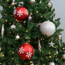 red/silver set of 3 christmas ball ornaments