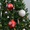 red/silver set of 3 christmas ball ornaments