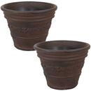 Sunnydaze Laurel Indoor/Outdoor Flower Pot Planter - Rust - 13"