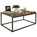 Sunnydaze Industrial Coffee Table with Serving Tray - 39" W
