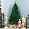 unlit artificial christmas tree with hinged branches