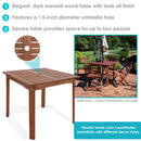 Sunnydaze Meranti Wood 31.5" Square Outdoor Table with Teak Oil Finish
