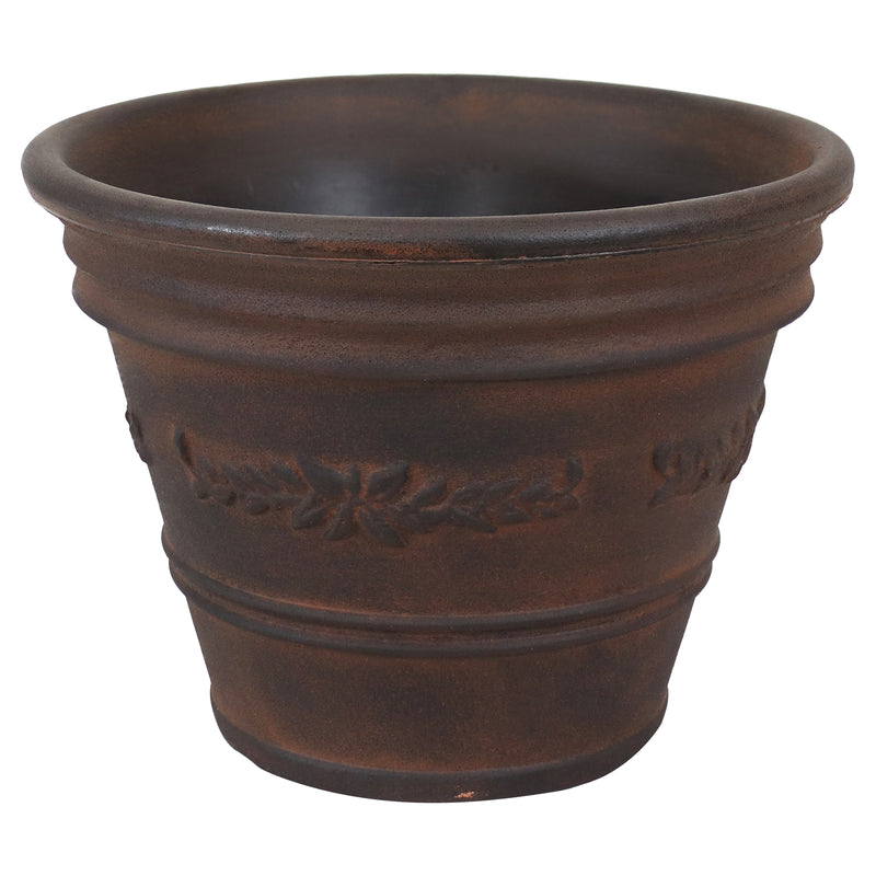 Sunnydaze Laurel Indoor/Outdoor Flower Pot Planter - Rust - 13"