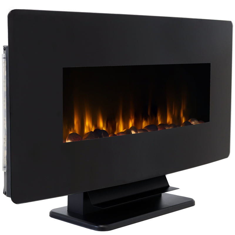 Sunnydaze Curved Wall-Mount or Freestanding Color-Changing Fireplace