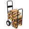 Sunnydaze Heavy-Duty Firewood Log Cart with Wheels and Protective Cover