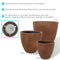 Sunnydaze 3-Piece Rustic Villa Fiber Clay Planter Flowerpot