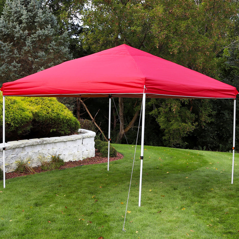 red fabric pop up canopy shade