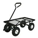 Sunnydaze Heavy-Duty Steel Utility Cart with Removable Folding Sides