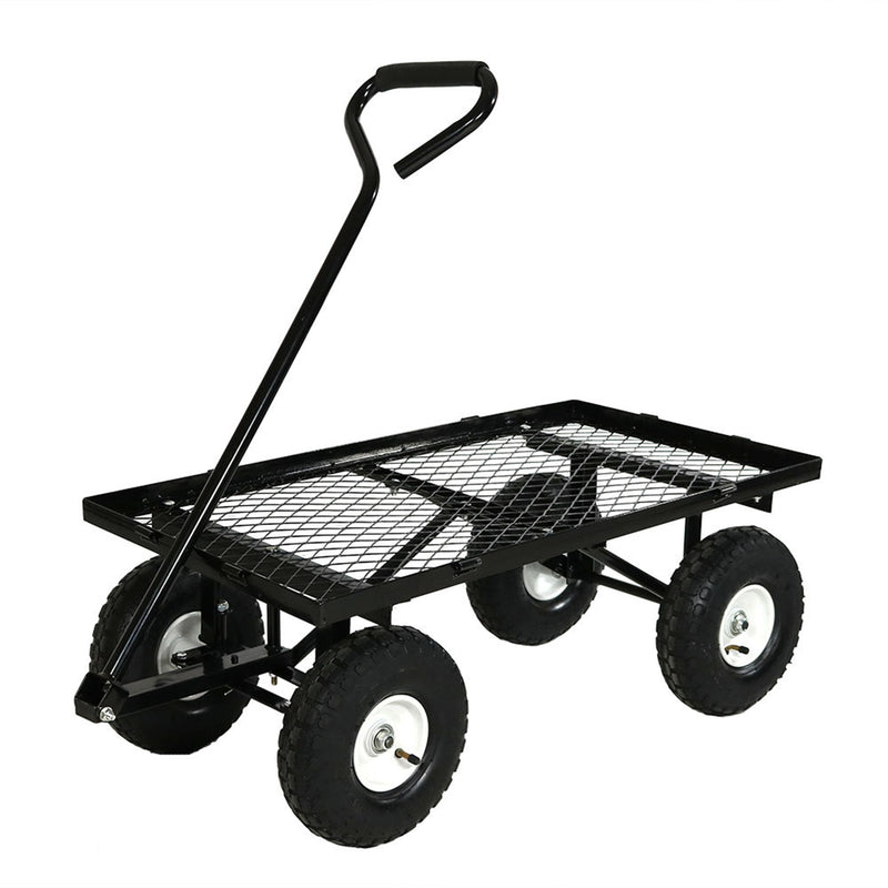 Sunnydaze Heavy-Duty Steel Utility Cart with Removable Folding Sides