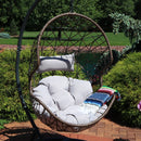 Sunnydaze Danielle Outdoor Hanging Egg Chair with Cushion