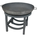 Sunnydaze 30" Cast Iron Fire Pit with Built-In Log Rack