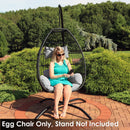 Sunnydaze Delaney Outdoor Hanging Egg Chair with Seat Cushions - 50"