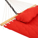 Sunnydaze Quilted Fabric 2-Person Hammock with Pillow and Stand