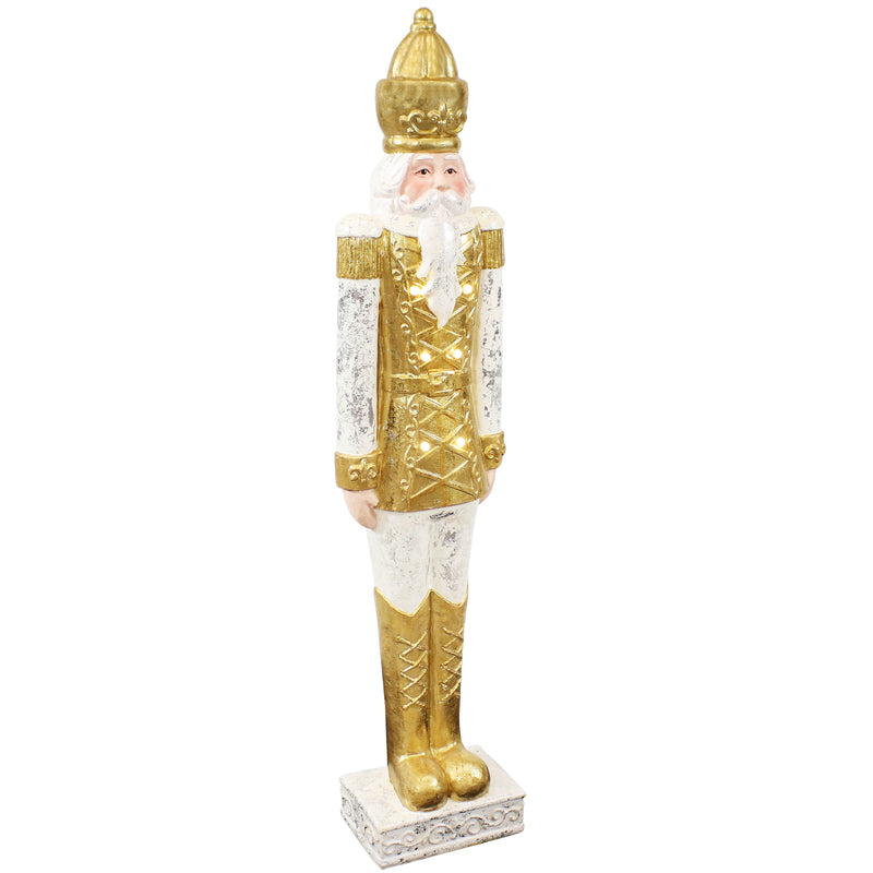 Sunnydaze Roland the Honorable Gold Nutcracker Statue - 35.5" H