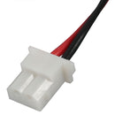 plastic connector piece with black and red wires for battery