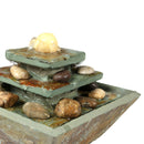 Sunnydaze Ascending Slate Tabletop Fountain with LED Light - 8"