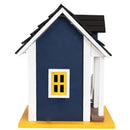 Sunnydaze Charming Cottage LED Solar Wooden Outdoor Hanging Bird House - 9.25"