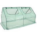 Sunnydaze Portable Mini Cloche Greenhouse with Zipper Doors - Green