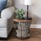 Sunnydaze Wire Pedestal Modern End Table with MDF Pull-Open Tabletop