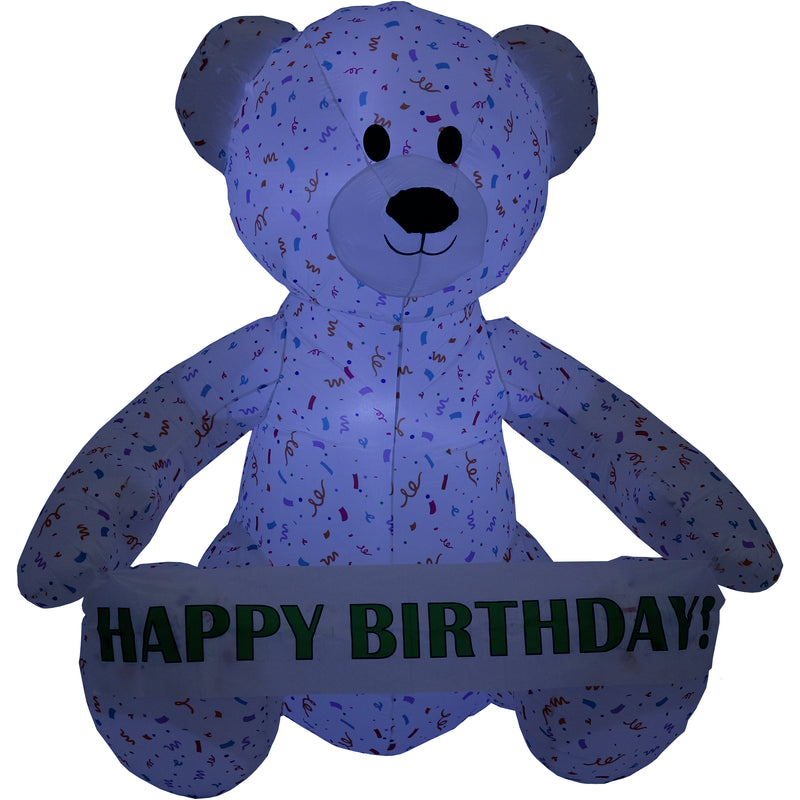 Sunnydaze Sprinkles the Inflatable Celebration Bear with 5 Banners - 6'