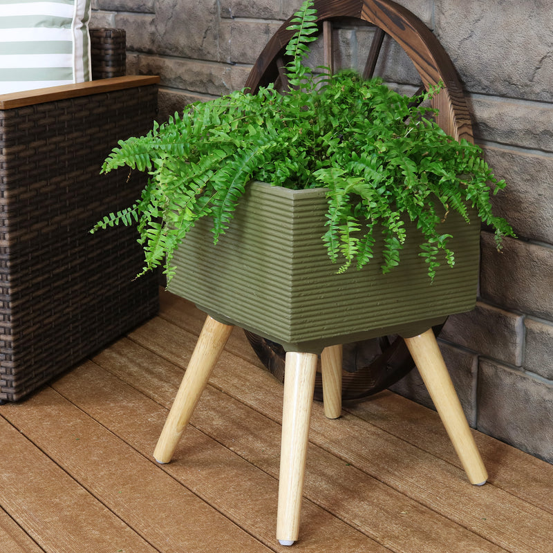 4 natural wood colored legs for planter