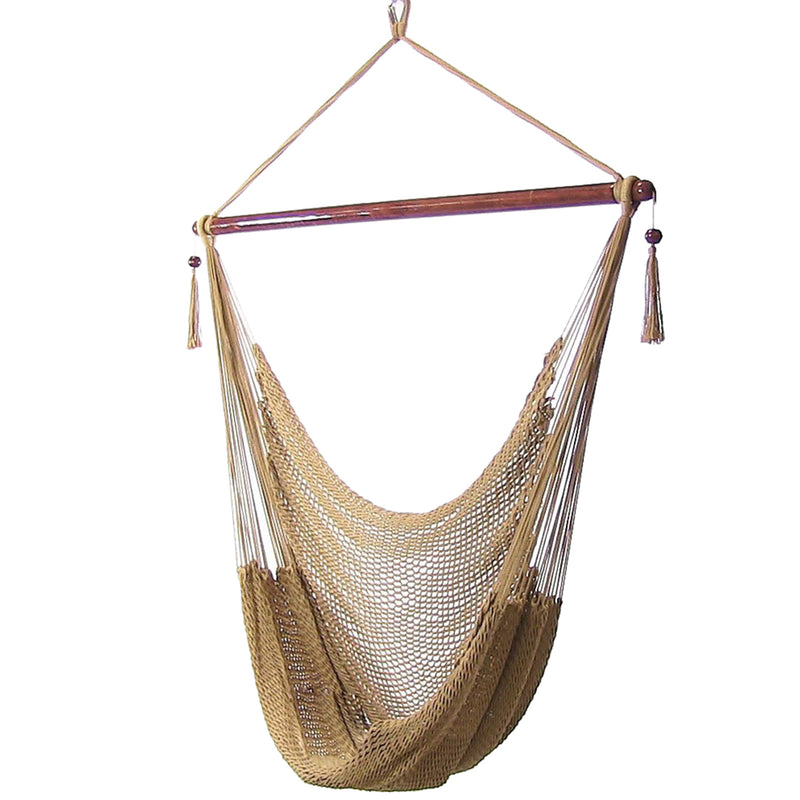 Sunnydaze Caribbean Extra Large Hammock Chair - Soft-Spun Polyester Rope - 40-Inch Wide Seat