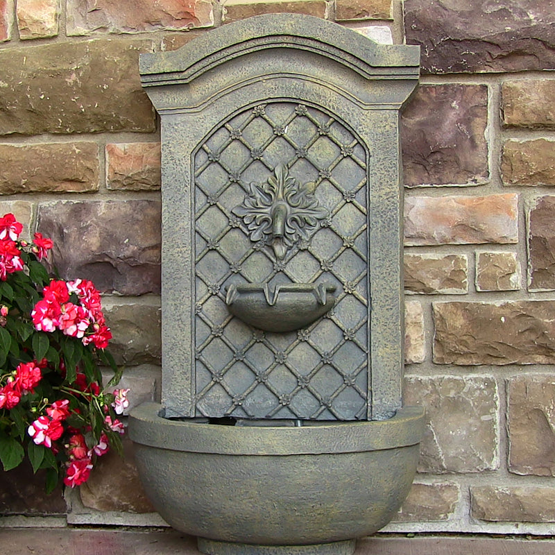 Sunnydaze Rosette Leaf Outdoor Wall Fountain