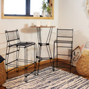 Sunnydaze 3-Piece Wire Bar Table and Chairs Set with Faux Woodgrain Top